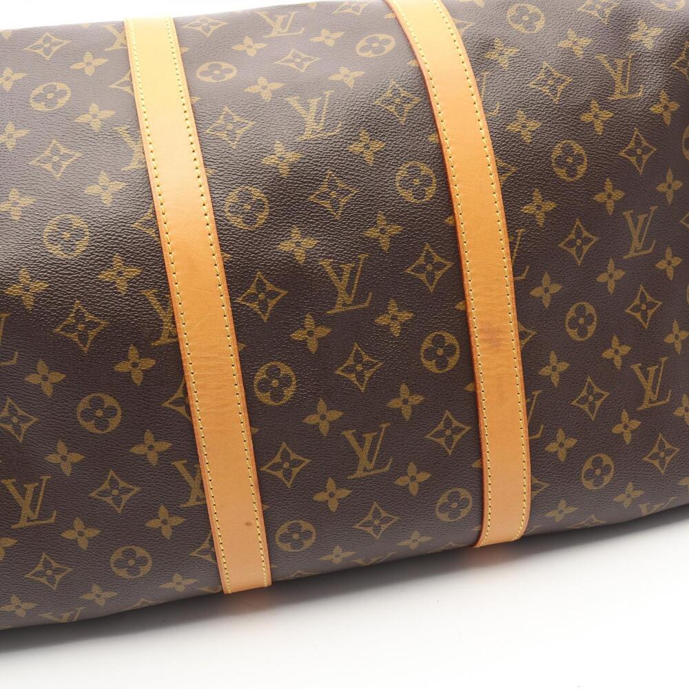 Louis Vuitton Leather Bag Boston Monogram Canvas Keepall Brown - Picture 7 of 9